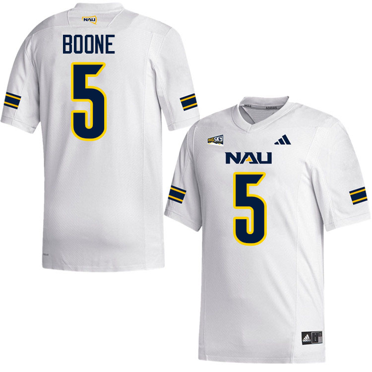 Northern Arizona Lumberjacks #5 Lathan Boone College Football Jerseys,Uniforms Stitched-White